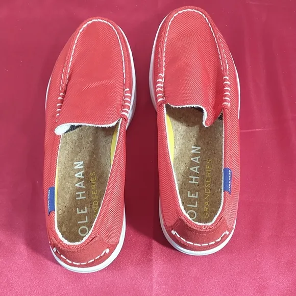Cole Haan Men's 8.5 M Loafer Red Cloudfeel Weekender Shoes Boat Grand360 Comfort
